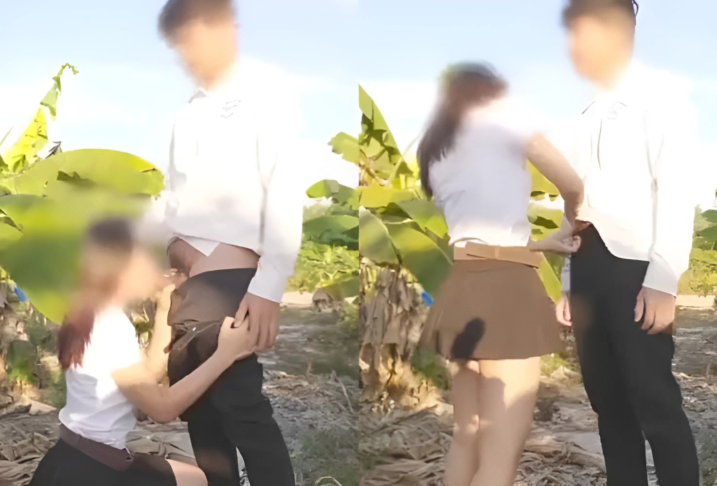 Nổi hứng ra vườn chuối chơi public cho máu